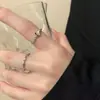 Conjunto de Anel Coração Borboleta de Zircônia para Mulheres, Anel de Dedo Indicador com Design de Nicho, Moda Minimalista, Estilo Único