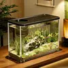 Nuevo Modelo Acuario Pequeño Acrílico Tanque Ecológico para Peces Dorados y Tortugas con Tapa, Adecuado para Uso en Escritorio del Hogar