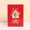 Día de San Valentín Día de la Madre Tarjeta de Felicitación de Rosa Tarjeta de Corte de Papel Estéreo 3D Bendición de Cumpleaños Suministros Culturales y Creativos Tarjeta de Mensaje