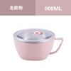 Tazón de Fideos Instantáneos con Tapa Dormitorio de Estudiantes Tazón de Fideos Instantáneos Taza para Sopa Lonchera Redondo Japonés Niños Gran Capacidad Tazón Pequeño con Arroz