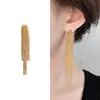 Novos Brincos Elegantes de Franja Super Longa com Contas Moda Emagrecedora Corrente de Luxo Leve High-end para Mulheres