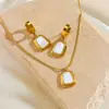 Corrente para Clavícula Quadrada Trapezoidal Simples Estilo Coreano Corrente para Suéter Camiseta Versátil Aço Inoxidável Argola de Brinco que Mantém a Cor terno Mulheres