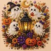Kit DIY Pintura com Diamantes 5D Halloween Fantasma da Amazônia Pintura com Diamantes de Abóbora Fantasma Decoração de Casa Feita à Mão