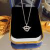 Joyería para Estudiantes Collar de Acero de Titanio para Mujer Colgante de Corazón de Ángel Versátil Cadena para el Cuello Popular Elegante Sencillo Colgante Cadena para Clavícula