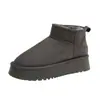 Nuevas Botas de Nieve Gruesas de Invierno 2026 para Mujer, Botas de Algodón con Forro de Felpa, Fáciles de Poner, Beige/Gris