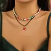 Gargantilla de cuentas transfronteriza europea y americana para mujer collar navidad navidad Muñeco de nieve regalo joyería de cristal de imitación