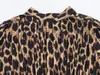 Venta al por mayor 2026 Primavera Nuevo Estilo Europeo y Americano Vestido de Manga Corta con Cintura Ajustada Estampado de Leopardo para Mujer 10289