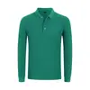 Camisa polo camiseta de manga larga ropa de trabajo para hombre ropa transpirable para grupo de mujeres color liso cuello de solapa utilitaria logo estampado bordado