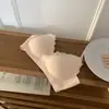 Sujetador de Encaje de Espiga de Trigo Sin Costuras para Mujer, Estilo Delgado de Verano, Sin Aros, Tirantes Finos, Realce para Pecho Pequeño, Anti-Caída, Sujetador de Espalda Bonita