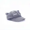 Sombrero Octagonal Estilo Coreano Orejas de Gato Boina de Lana Gorra de Periodista Bordado de Letras Sombrero de Pintor Orejas de Gato Versátil para Viajar Estudiante