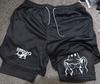 Shorts esportivos de verão masculinos, secagem rápida, respirável, camada dupla, anti-corrida, falso, duas peças, fitness, corrida, shorts