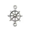 Accesorios para joyería DIY serie náutica marina aleación plata antigua ancla de barco timón colgante de barco pulsera collar materiales al por mayor