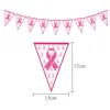 Set de Decoración para Fiesta Promocional del Día Internacional del Amor al Pecho Transfronterizo, Banderines Decorativos y Banderines Espirales con Temática de Cuidado del Pecho para Mujeres