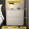 Mesita de Noche 2026 Modelo Nuevo para Dormitorio, Uso en Casa, Gabinete de Mesita de Noche de Madera Maciza, Estante de Almacenamiento de Mesita de Noche Estilo Moderno Simple Crema