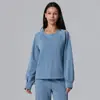 Softstreme Roupa de Yoga, Macia e Fluida, Moletom Casual Esportivo para Exterior, Pulôver de Manga Longa em Modal Lavado à Areia