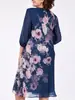 Vestido de Chifón con Retazos de Manga Corta de Moda Europea y Americana para el Sitio Independiente de Amazon Transfronterizo