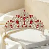 Coroa de Noiva Luxuosa Retrô Noiva Casamento Vestido de Casamento Roupa para Brinde Banquete de Aniversário Adulto Estúdio Fotográfico Adorno de Cabeça