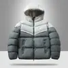 Jaqueta de algodão masculina de inverno quente transfronteiriça, casaco de algodão espesso moderno com gola alta e corte solto, roupas grossas de algodão masculinas