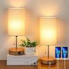 Explosões transfronteiriças Amazon American Table Lamp Quarto Cabeceira USB-C Carregamento de celular Simples Candeeiro de mesa de cabeceira