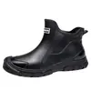 Zapatos de Lluvia Talla Grande para Hombre de una Pieza de Terciopelo de Caña Corta Impermeables Antideslizantes de Goma Zapatos de Protección Laboral Botas de Lluvia Pesca Salvaje Para Llevar a Domicilio Zapatos de Agua Invierno