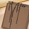 Collar Largo con Borlas de Pedrería Pendientes Pulsera Europeos y Americanos Sexy Elegante Simple Elegante Moderno Retro para Damas