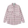 Camisa xadrez retrô estilo americano com bordado de letras, manga comprida, masculina e feminina, primavera e outono, roupa de casal, sobrecasaco oversized
