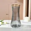 Girassol Luz de Luxo Criativo Dourado Vidro Vaso Flor Flor Flor Arranjo de Flores Rosa Rico Bambu Verde Rosa Hidropônico Decorações de Mesa