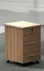 Gabinete de Archivo de Tres Niveles Móvil para Oficina de Piso, Ignífugo, Tres Cajones, Combinación de Escritorio con Pantalla, Gabinete Móvil