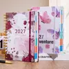 Agenda en espiral 2027 en inglés, un artículo popular en Temu, exclusivamente para ventas transfronterizas, libro de planificación de tiempo de cuaderno A5