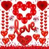 Set de Globos de Decoración para Fiesta de San Valentín 2023 Pétalo de Rosa Globo en Forma de Corazón Suministros para Arreglo de Confesión de San Valentín