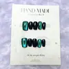 Uñas postizas azules de ojo de diablo hechas a medida, dulces y geniales, pegatinas de uñas sexys, tamaños surtidos, 10 piezas, uñas postizas de alta gama