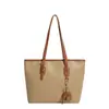 Bolsa Tote Grande Capacidade para Mulheres Tendência Outono Novo Estilo Versátil para o Dia a Dia Bolsa Grande Toque de Luxo Estudante Universitário Aula Bolsa de Ombro Único