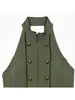 Para Marca Top sin Espalda Moda Estilo Europeo y Americano Transfronterizo Ropa para Mujer Aliexpress Más Vendido Cuello Halter Verde Militar Dulce y Fresco Za