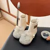 Invierno 2026 Nuevas Botas de Cuero Forradas de Felpa Estilo Princesa para Niñas Lindo Moño Moda Infantil Botines Cortos de Algodón de Dos Capas con Pedrería