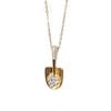 Collar de Pala Pequeña de Plata S925 con Diamantes Completos para Mujer, Estilo Lujo Ligero, Diseño Nicho Moderno, Cadena Clavicular de Pala Chapada en Oro de 24K