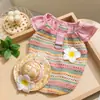 Perro Hippie 26ª Nueva Ropa para Mascotas Primavera/Verano Chaleco Transpirable Calado para Gato con Sombrero Ropa para Perros Pequeños