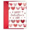 Conjunto de Envelopes para Cartão de Cumprimentos Romântico de Dia dos Namorados com Decoração de Padrão de Coração Rosa, Cartão de Presente de Bênção para Feriado Romântico, Pedido Mínimo de 10 Conjuntos