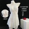 Jifeiman Verano Nuevo Malla Perspectiva Tentación Espalda Descubierta Pijama Bordado Camisón Ropa de Casa Traje 8247