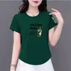 Comércio Exterior Transfronteiriço Roupas para Mães de Mulheres de Meia-Idade e Idosas, Camiseta de Manga Curta, Caimento Solto, Emagrecimento, Estampa de Rosas, Top Petite, Moderno