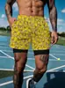 Pantalones de Cinco Puntos 2025 Estilo Europeo y Americano para Hombre Doble Capa Degradado Pantalones de Playa Shorts Casuales Moda Tendencia Corte Holgado