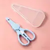 Tijeras para comida complementaria de bebé pueden cortar platos de carne tijeras de alimentos de acero inoxidable para comer fuera con niños tijeras portátiles pequeñas para bebé