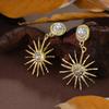 Aretes de Perlas de Girasol para Mujer Metal de Alta Gama Temperamento Europeo y Americano Aretes de Moda de Internet Exagerados Aretes de Moda de Corea del Sur