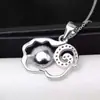 Colgante de Oveja Pequeña de Plata S925 con Diseño Floral, Colgante Personalizado, Accesorios para Montaje de Perlas DIY de 8-9mm 1843