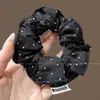 Elástico de cabelo preto para o dia a dia para mulheres, estilo francês, alto valor estético, adequado para sair, elástico de cabelo oversized da moda, acessório de cabelo