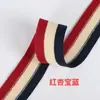 Cinta de poliéster de dos tonos rojo, blanco y azul tejida, cinta tejida horizontalmente para empalme de dobladillo de pantalones, tira de ribete para cuello trasero, disponible para venta al por mayor