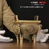 Campana Decorativa de Bronce Feng Shui para Atraer Riqueza para Decoración de Sala de Estar en Casa, Quemador de Incienso de Cobre, Decoración de Oficina, Artesanía Estilo Chino Nuevo Campana de Cuatro Patas