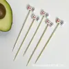 Palo de bambú desechable de 12 cm hogar creativo palo de bambú personalidad postre tenedor de fruta arte palo de fruta punto venta al por mayor