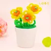Buquê de Girassol em Vaso com Varetas Torcidas Feito à Mão para Crianças Pacote de Material DIY Raiz do Cabelo Buquê de Cabelo Produção para Jardim de Infância