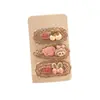 Nuevo Conjunto de Tres Piezas de Pinzas para el Cabello de Bebé para Niñas, Pinzas Bb para Flequillo, Accesorios para el Cabello, Lindos Pasadores de Color Café para Niños