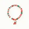 Joyería Transfronteriza Europea y Americana Navidad Pulsera de Cuentas de Arcilla Polimérica Suave Regalo Pulsera de Papá Noel Pulsera de Contraste de Color Festivo